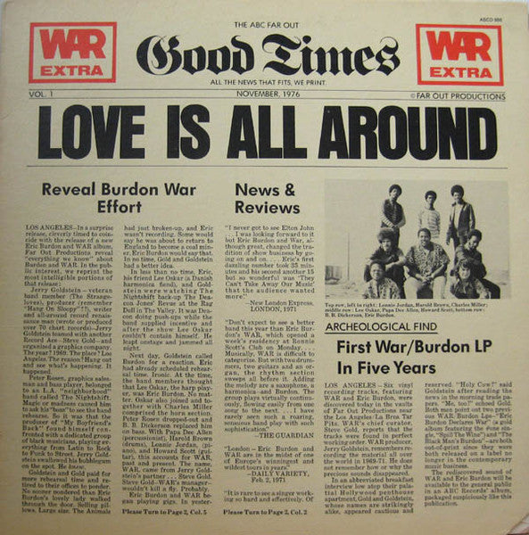 Eric Burdon & War - Love Is All Around (LP) (Near Mint (NM or M-))